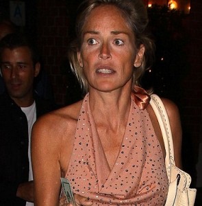 Sharon Stone senza trucco