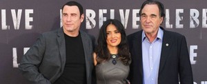 Salma Hayek e John Travolta belve per Oliver Stone